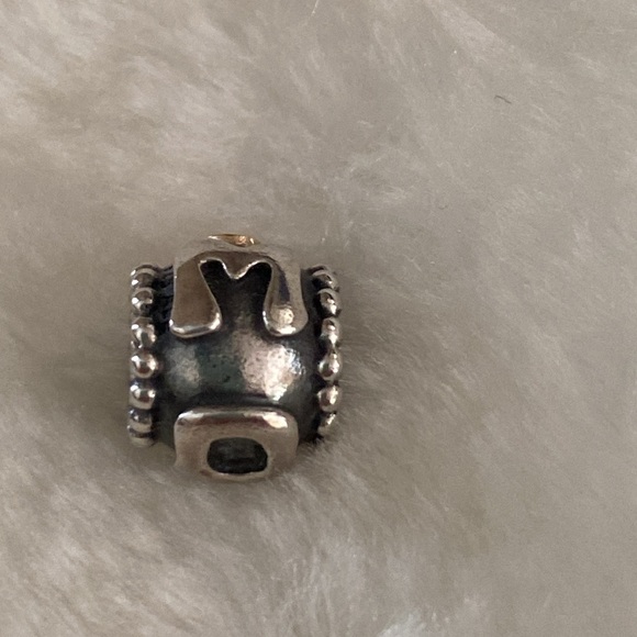 Pandora Mom Charm with 14k Gold and Salmon Zirconia - Picture 2 of 8